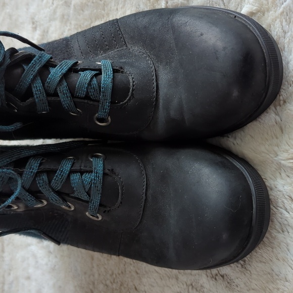 Sorel PDX Women's Lace Up Lexi Wedge Boots Booties Blue Black Plaid Size 10 - Picture 3 of 10